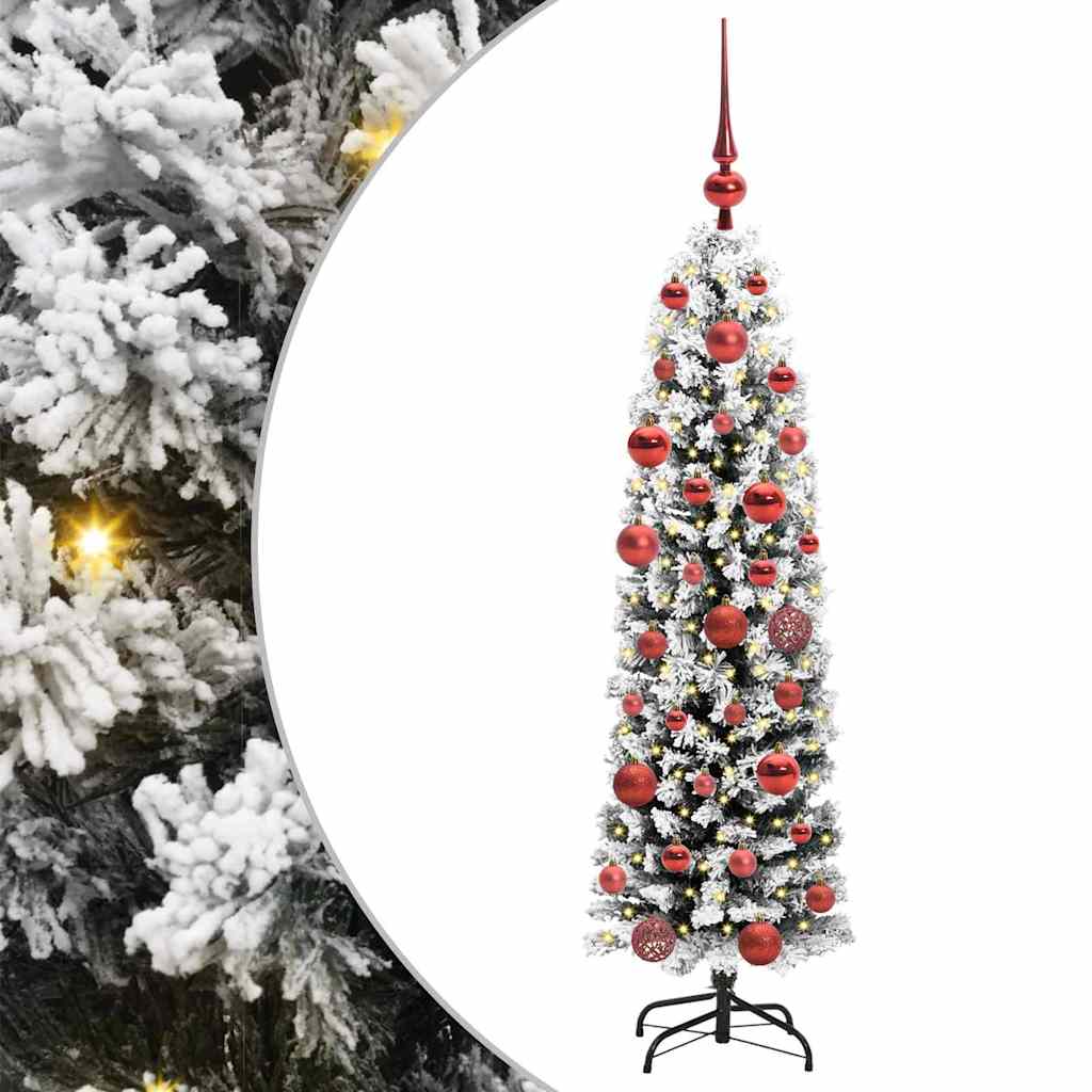 Kunstig juletre med 150 LED grønn 150 cm PVC og stål og plast