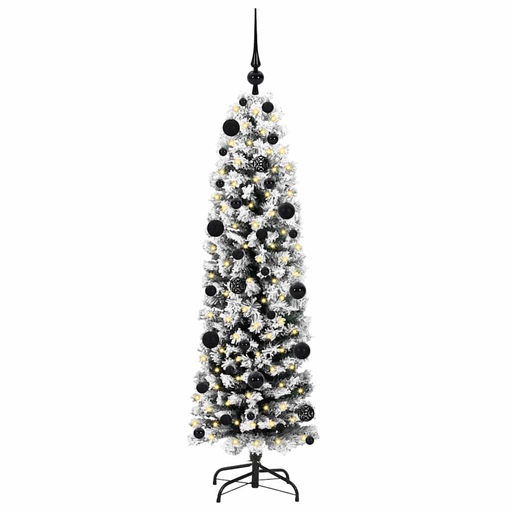 Kunstig juletre med 150 LED grønn 150 cm PVC og stål og plast