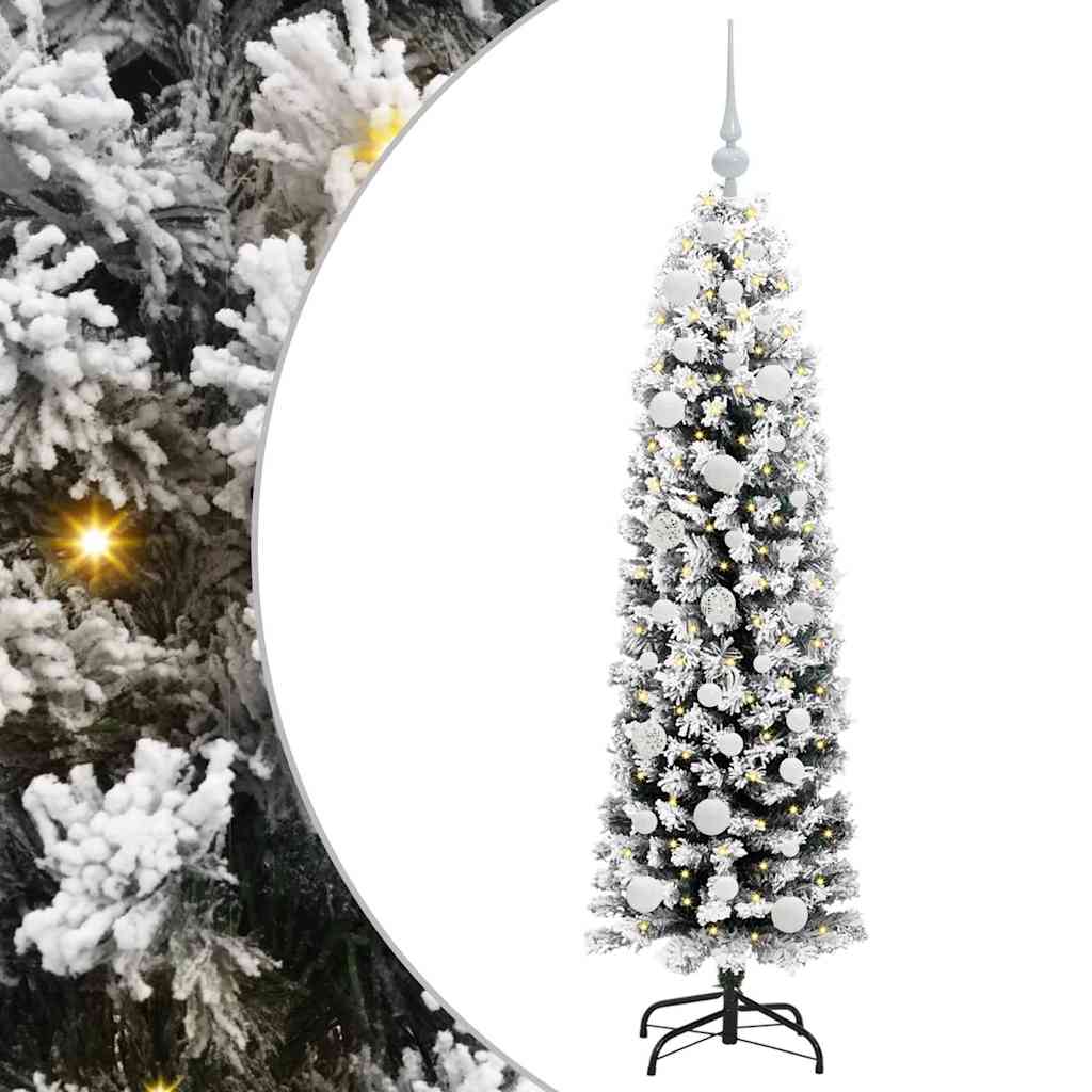 Kunstig juletre med 150 LED grønn 150 cm PVC og stål og plast