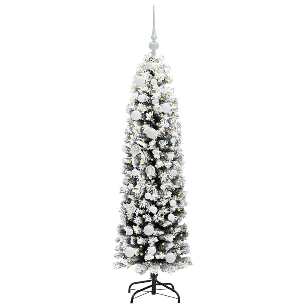 Kunstig juletre med 150 LED grønn 150 cm PVC og stål og plast