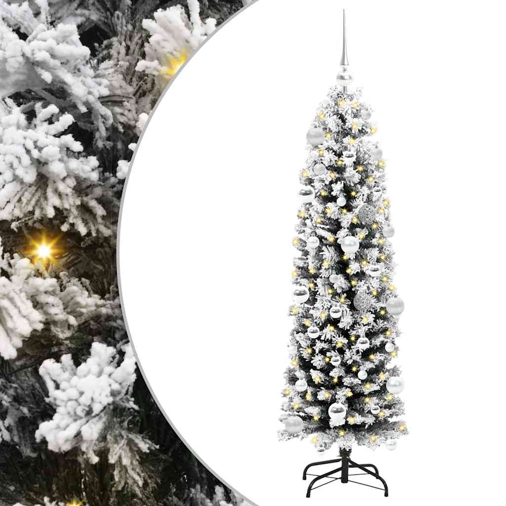Kunstig juletre med 150 LED grønn 150 cm PVC og stål og plast
