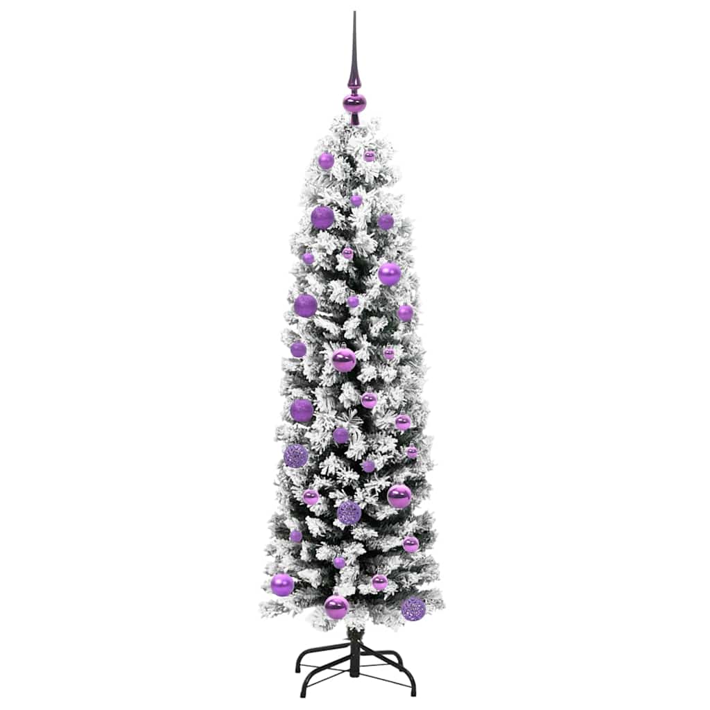 Kunstig juletre med 150 LED grønn 150 cm PVC og stål og plast