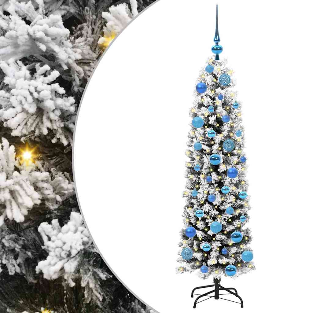 Kunstig juletre med 150 LED grønn 150 cm PVC og stål og plast