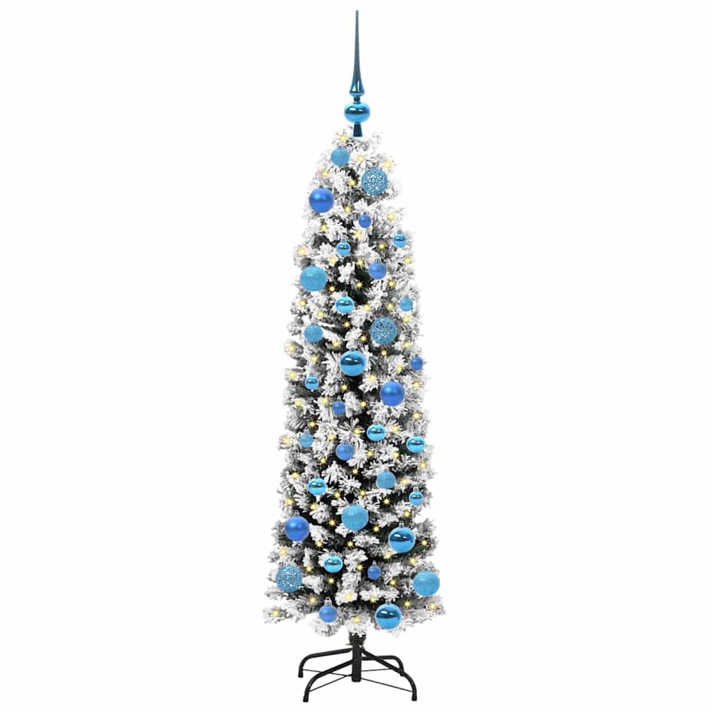 Kunstig juletre med 150 LED grønn 150 cm PVC og stål og plast