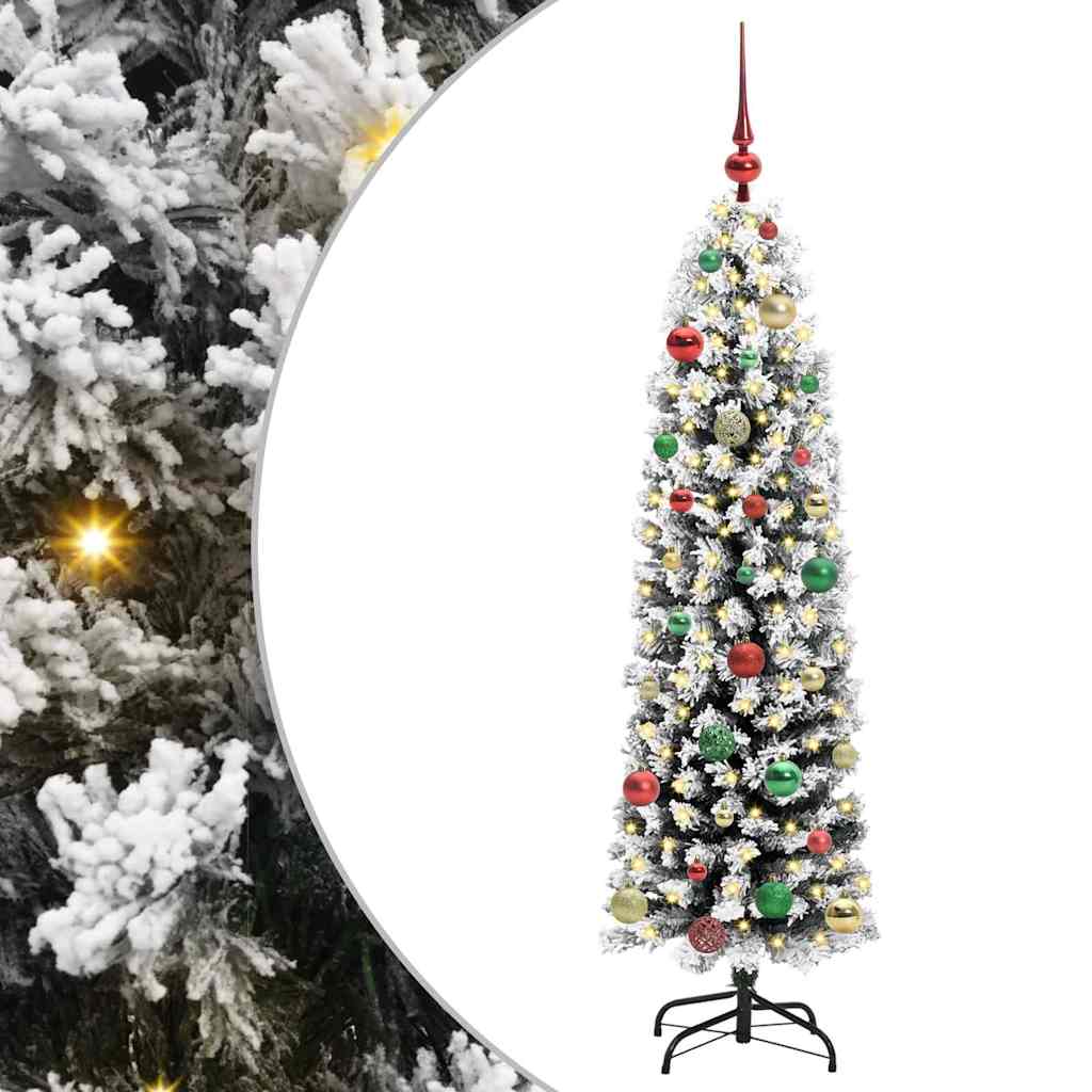 Kunstig juletre med 150 LED grønn 150 cm PVC og stål og plast