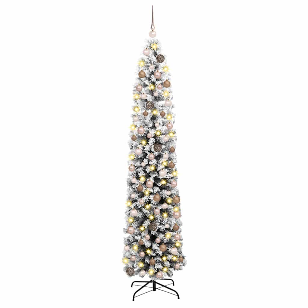 Kunstig juletre med 300 LED grønn 180 cm PVC og stål og plast