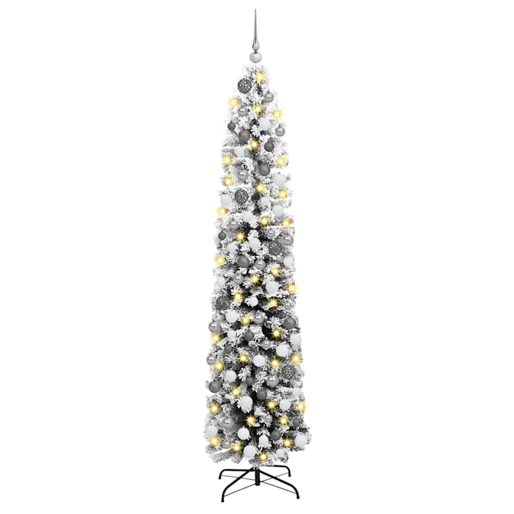 Kunstig juletre med 300 LED grønn 180 cm PVC og stål og plast