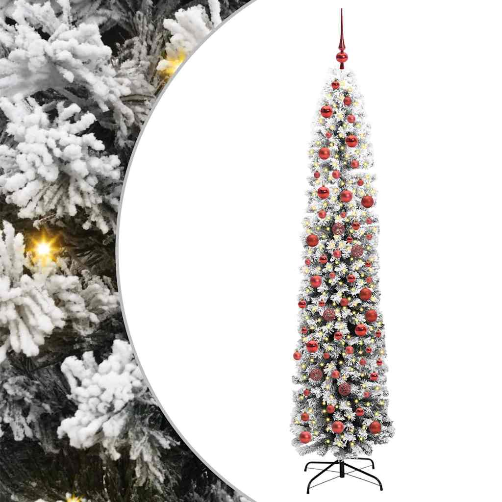 Kunstig juletre med 300 LED grønn 180 cm PVC og stål og plast