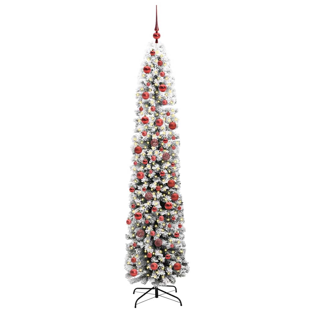 Kunstig juletre med 300 LED grønn 180 cm PVC og stål og plast