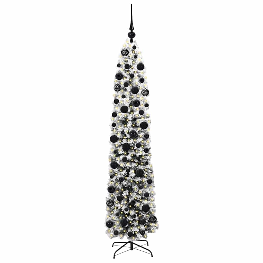 Kunstig juletre med 300 LED grønn 180 cm PVC og stål og plast