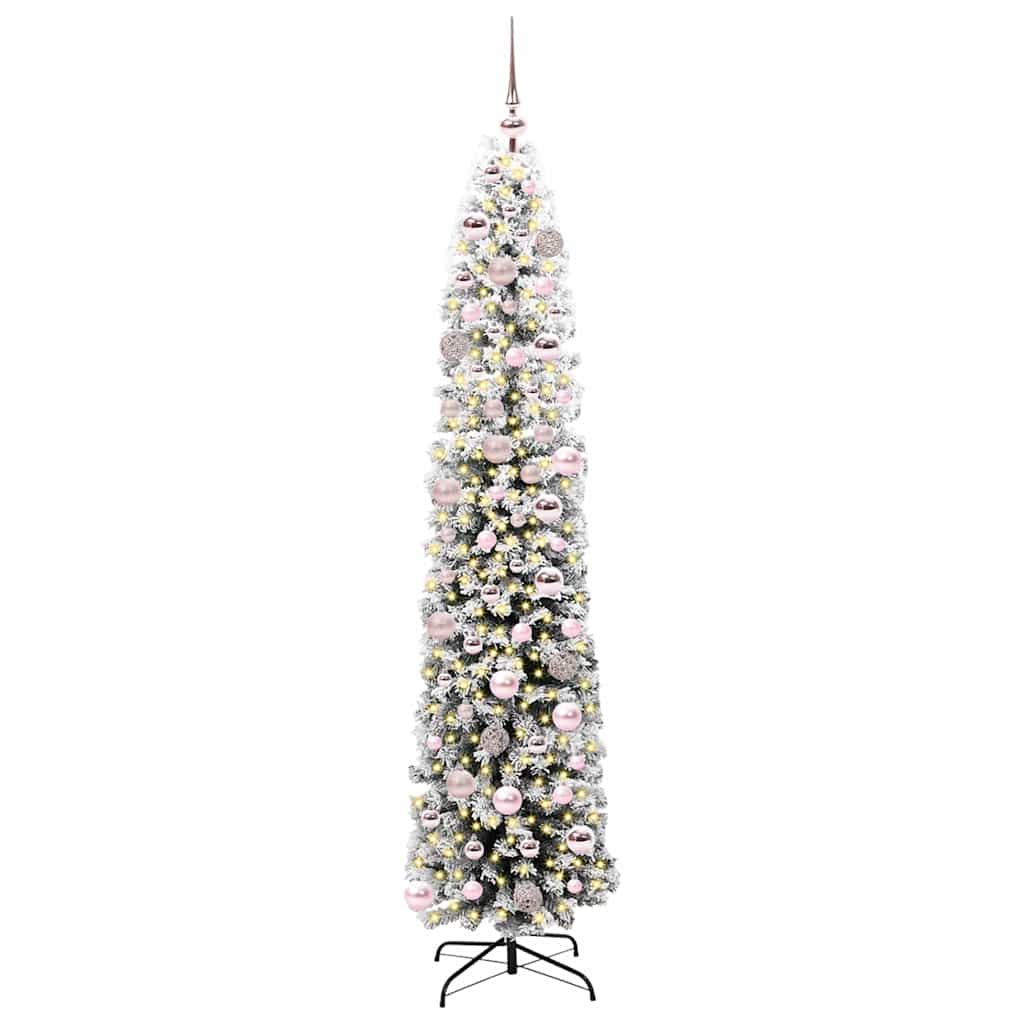 Kunstig juletre med 300 LED grønn 180 cm PVC og stål og plast