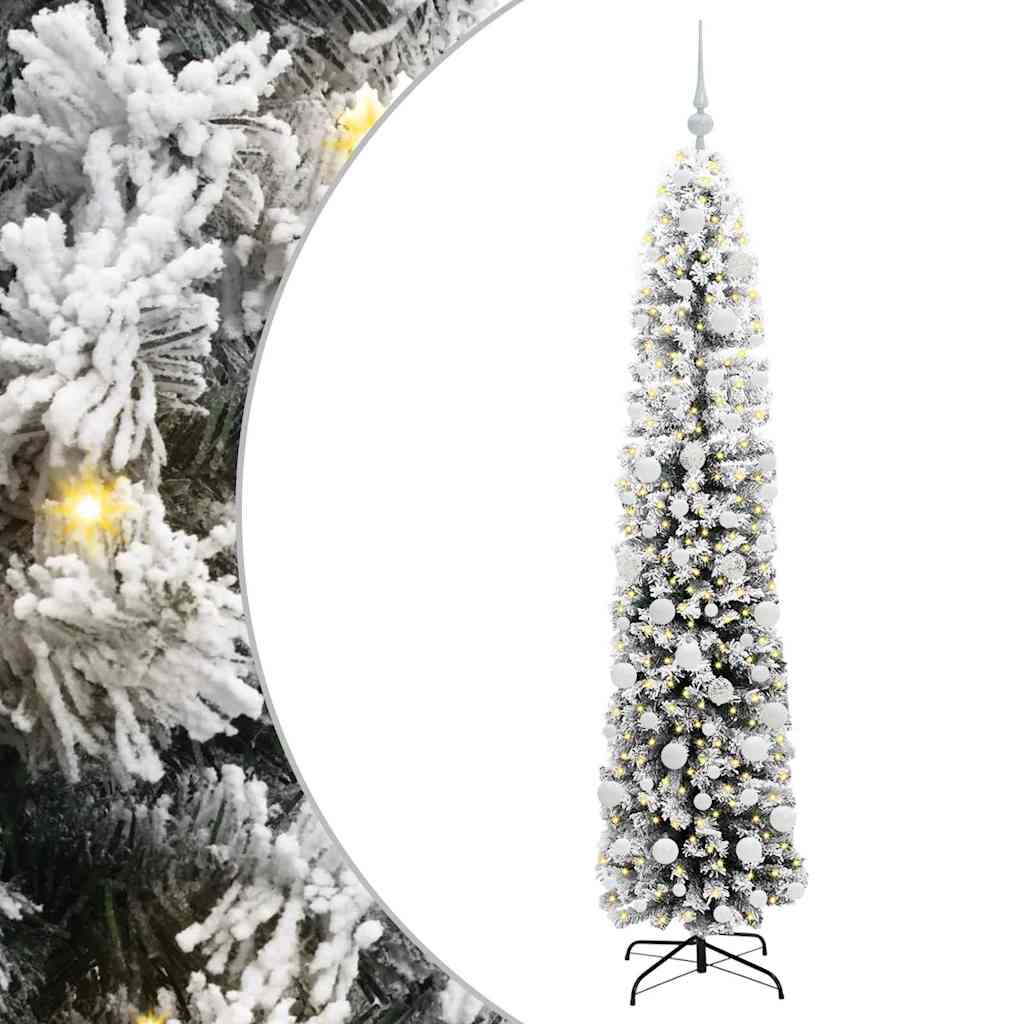 Kunstig juletre med 300 LED grønn 180 cm PVC og stål og plast