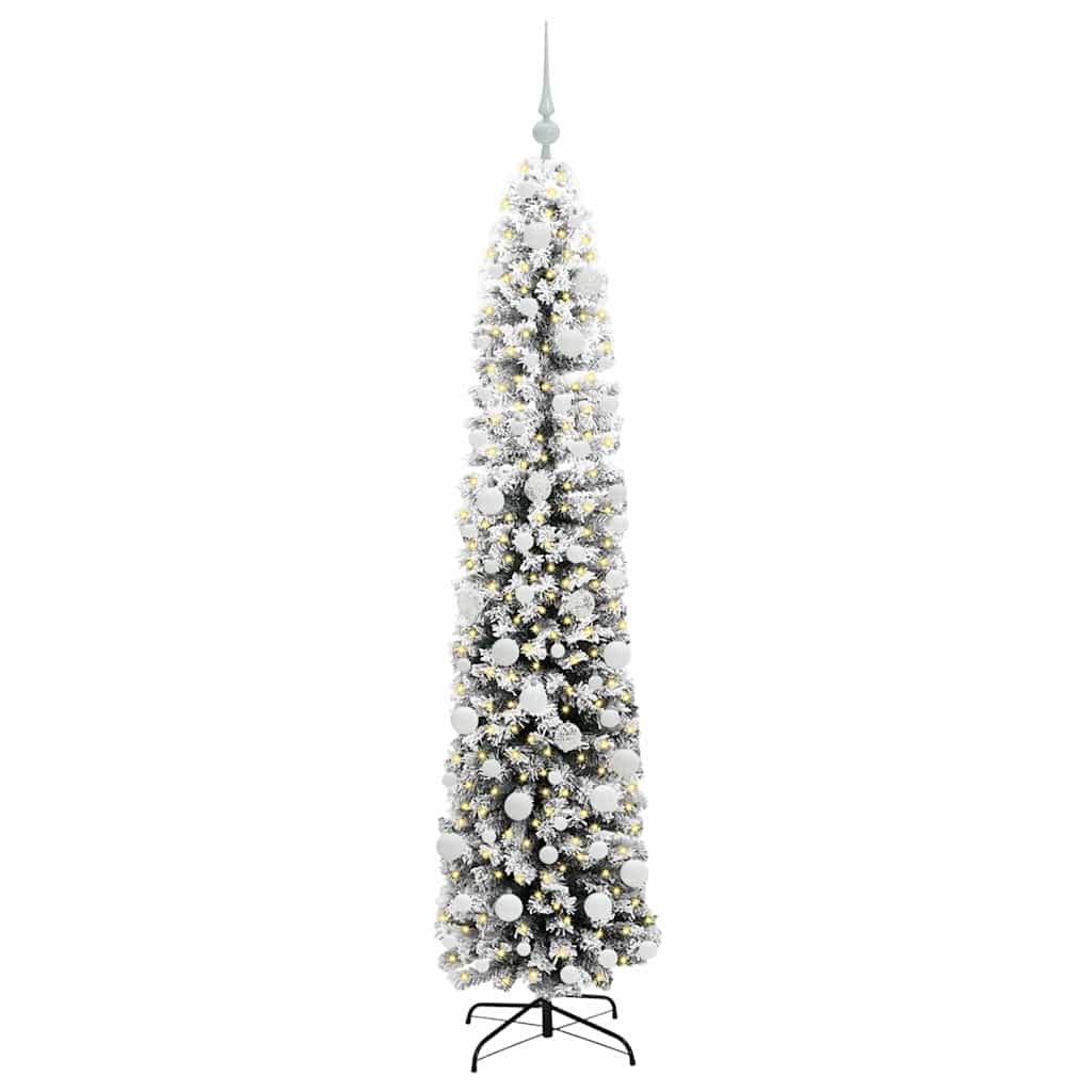 Kunstig juletre med 300 LED grønn 180 cm PVC og stål og plast