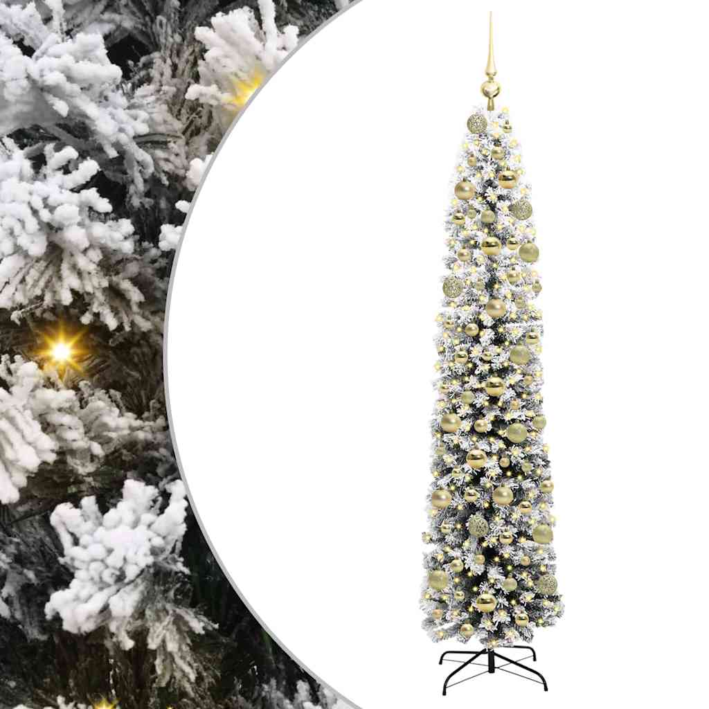 Kunstig juletre med 300 LED grønn 180 cm PVC og stål og plast