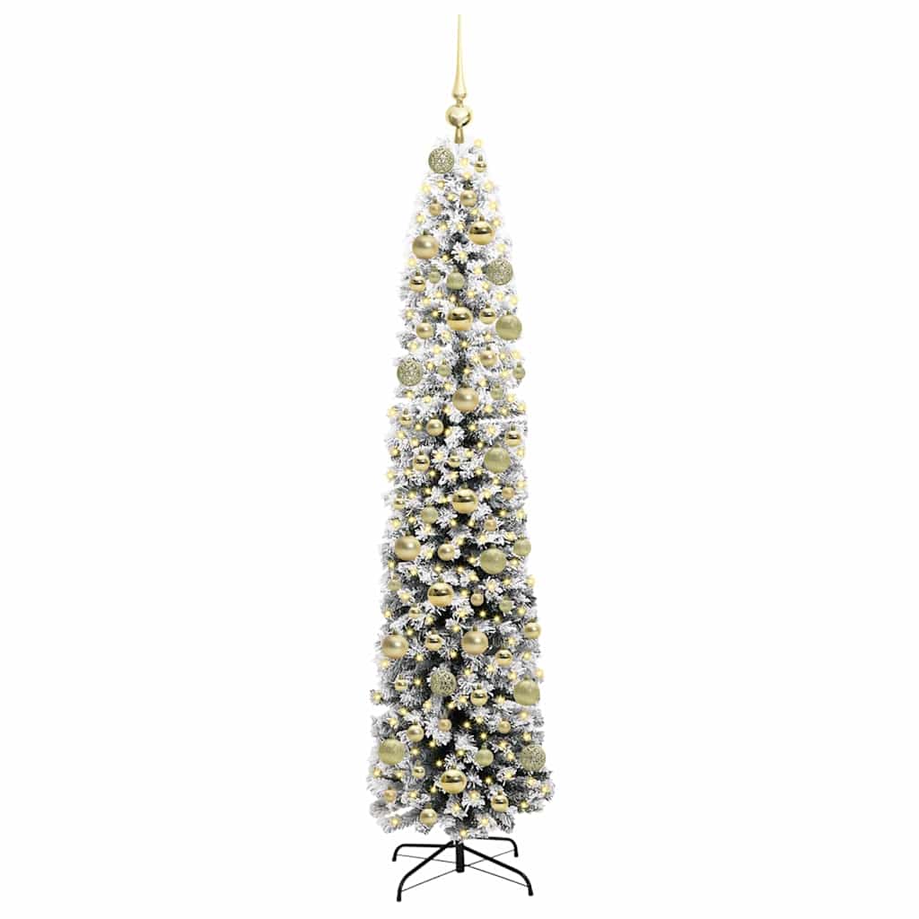 Kunstig juletre med 300 LED grønn 180 cm PVC og stål og plast