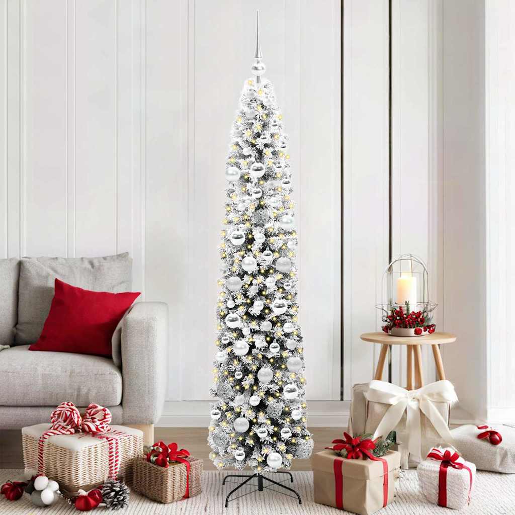Kunstig juletre med 300 LED grønn 180 cm PVC og stål og plast