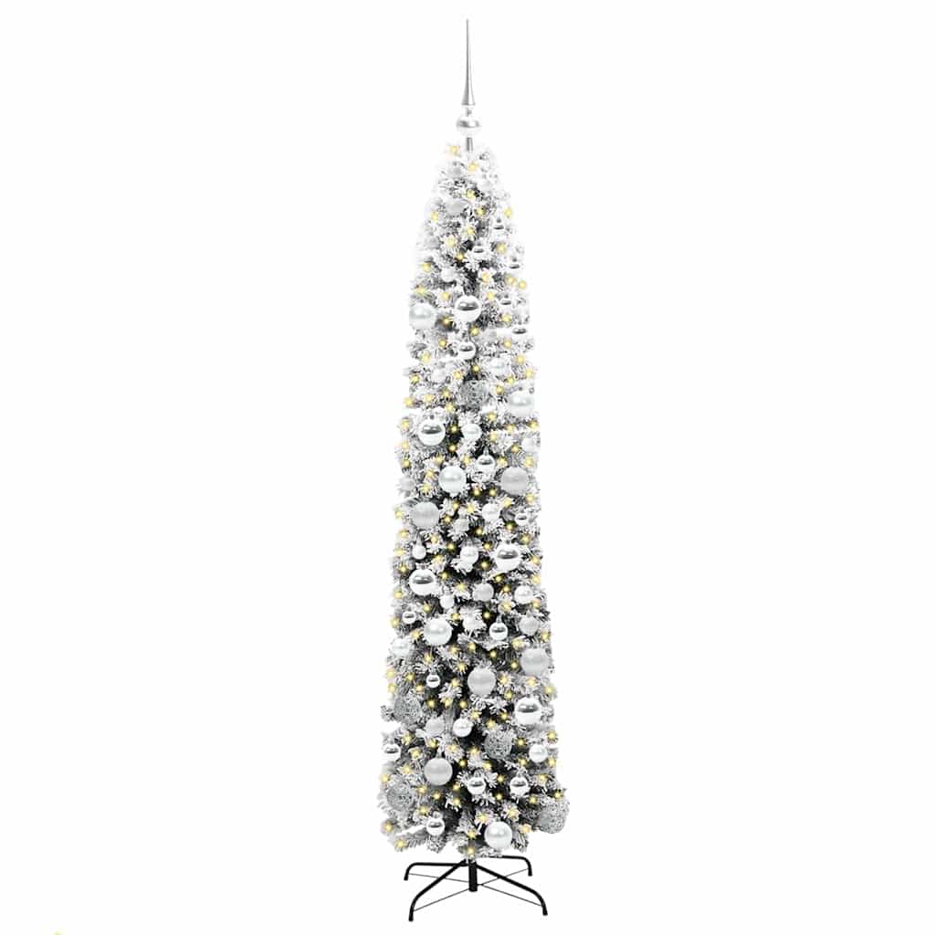 Kunstig juletre med 300 LED grønn 180 cm PVC og stål og plast