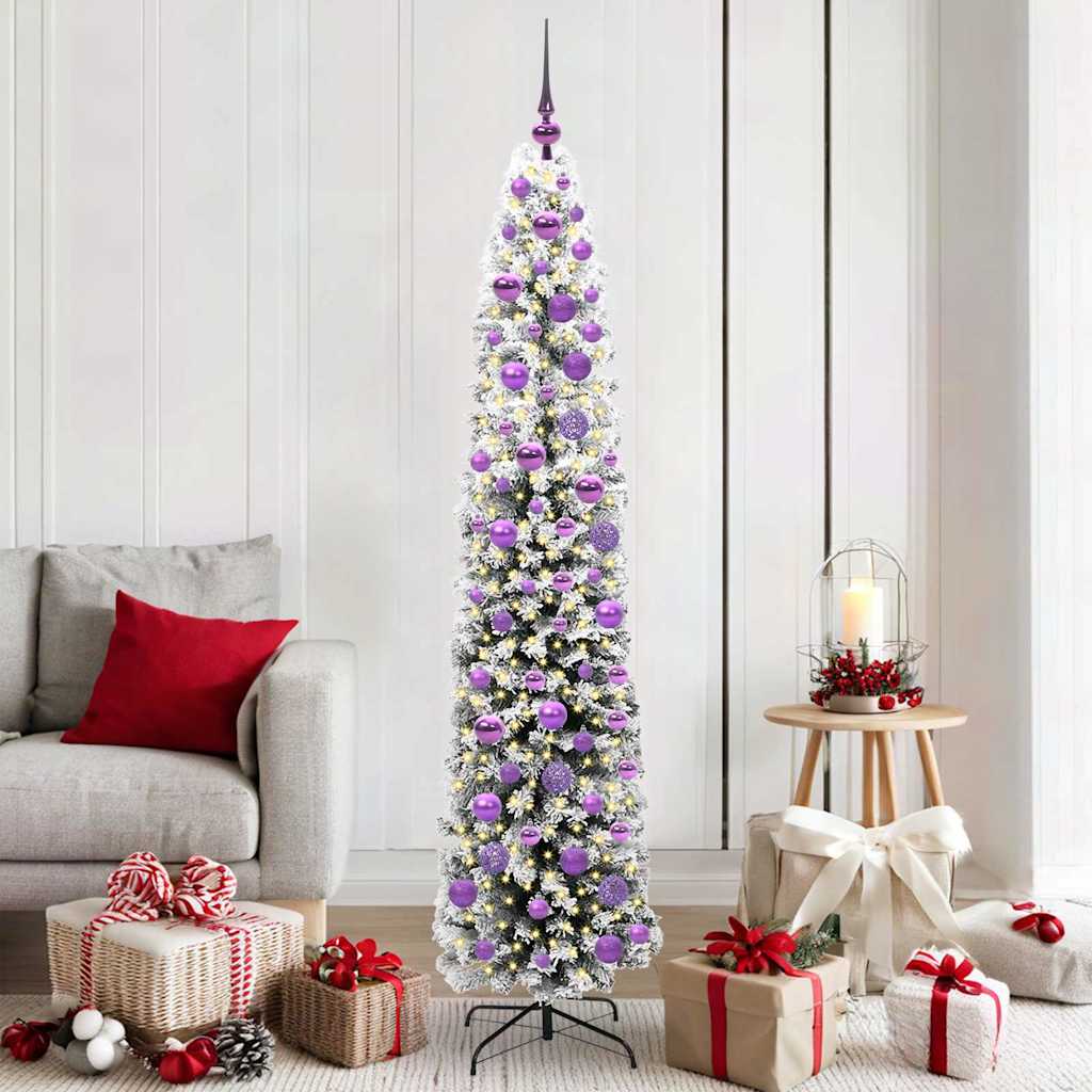 Kunstig juletre med 300 LED grønn 180 cm PVC og stål og plast