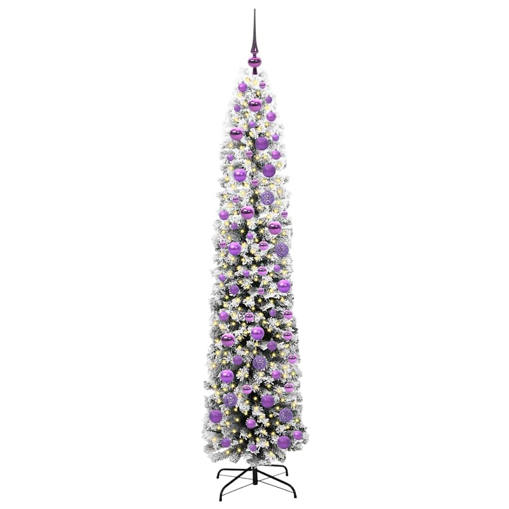 Kunstig juletre med 300 LED grønn 180 cm PVC og stål og plast