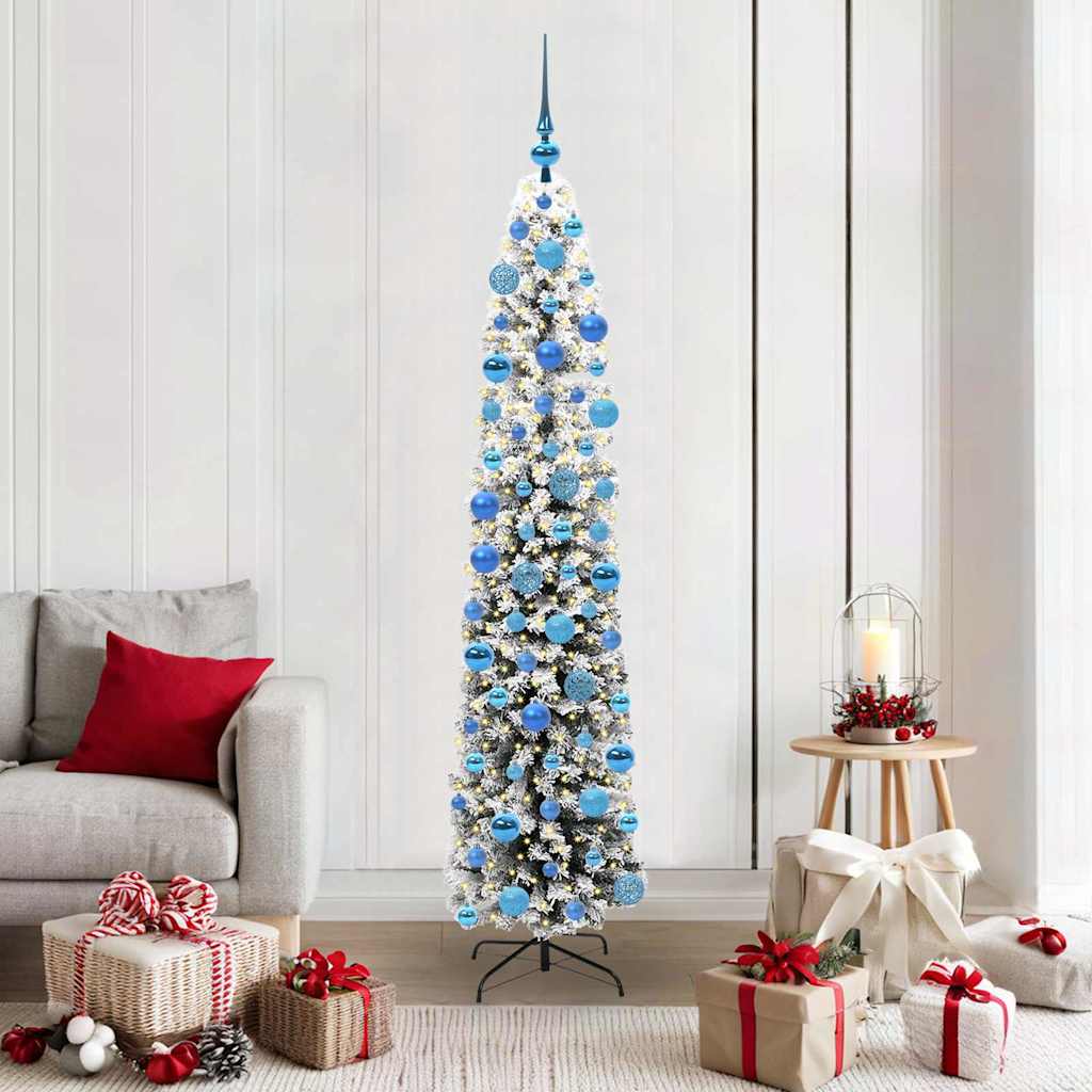 Kunstig juletre med 300 LED grønn 180 cm PVC og stål og plast