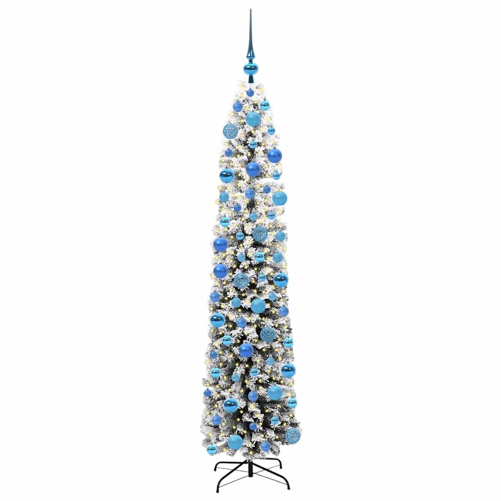 Kunstig juletre med 300 LED grønn 180 cm PVC og stål og plast