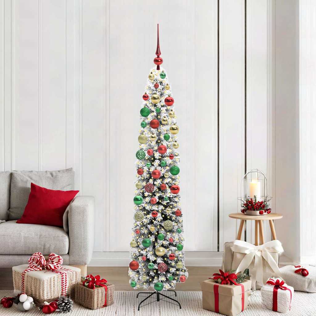 Kunstig juletre med 300 LED grønn 180 cm PVC og stål og plast