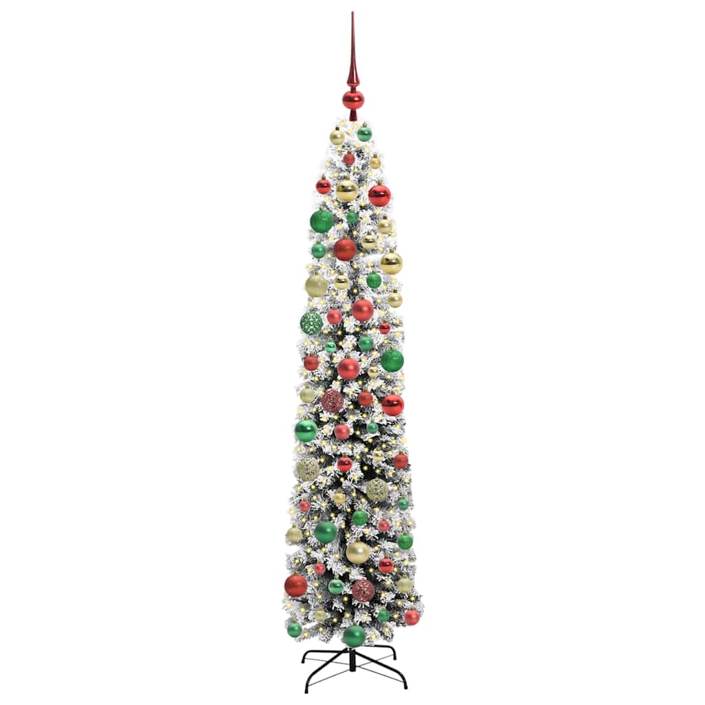 Kunstig juletre med 300 LED grønn 180 cm PVC og stål og plast