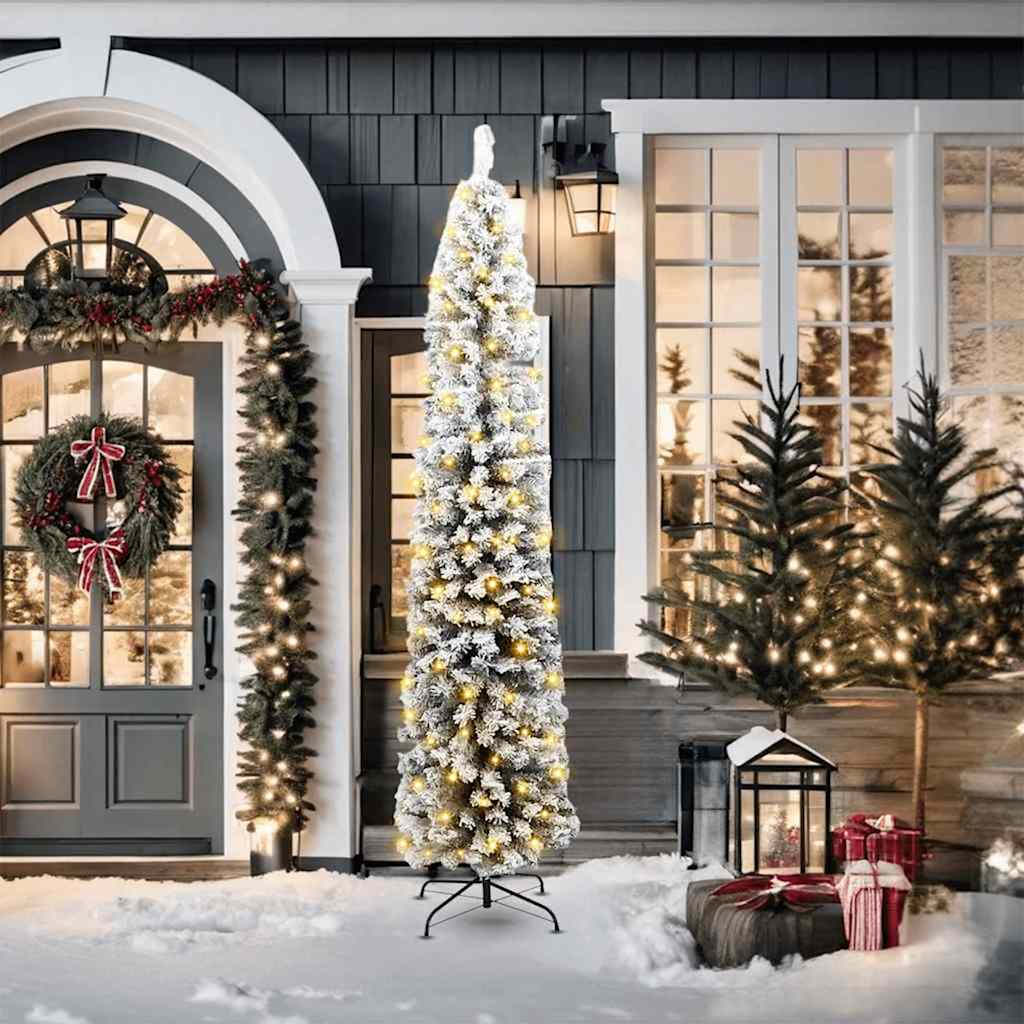 Kunstig juletre med 300 LED grønn 210 cm PVC og stål og plast