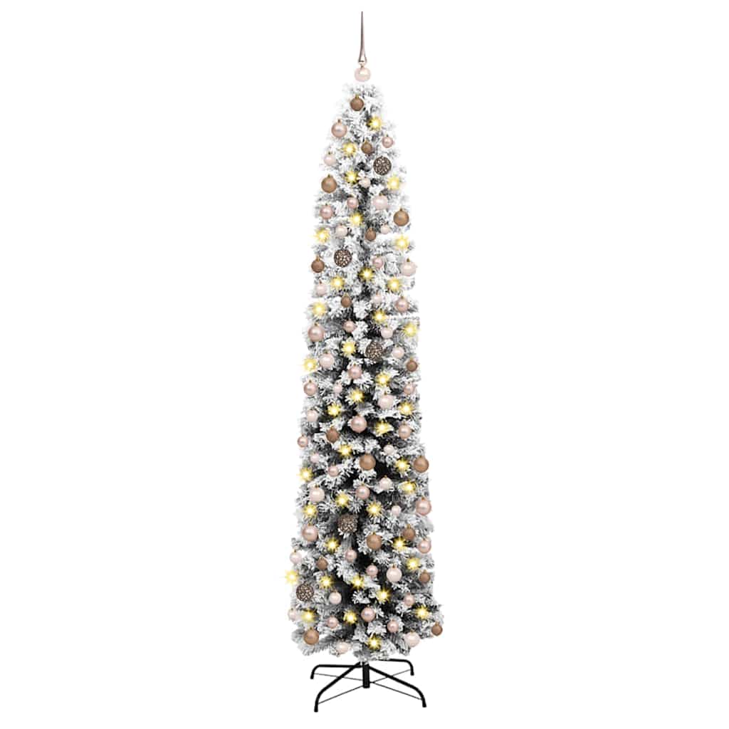 Kunstig juletre med 300 LED grønn 210 cm PVC og stål og plast