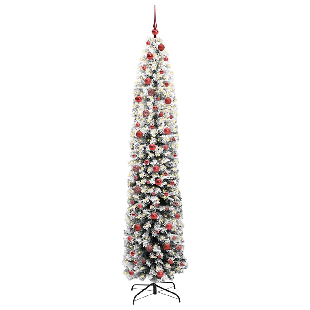 Kunstig juletre med 300 LED grønn 210 cm PVC og stål og plast