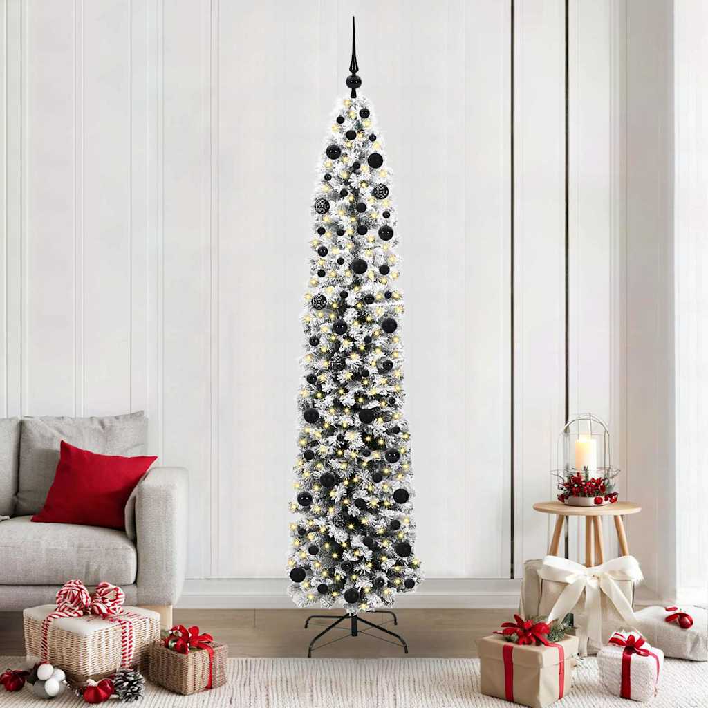 Kunstig juletre med 300 LED grønn 210 cm PVC og stål og plast