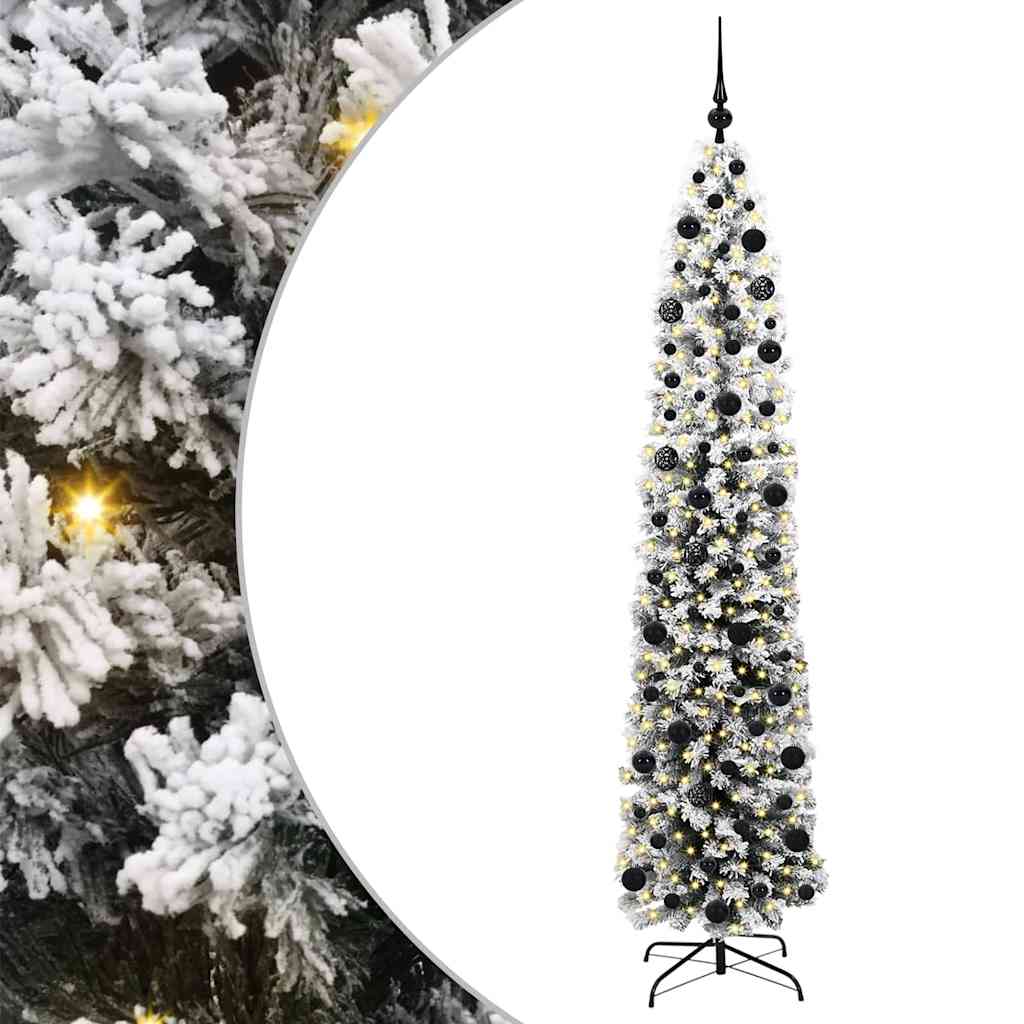 Kunstig juletre med 300 LED grønn 210 cm PVC og stål og plast