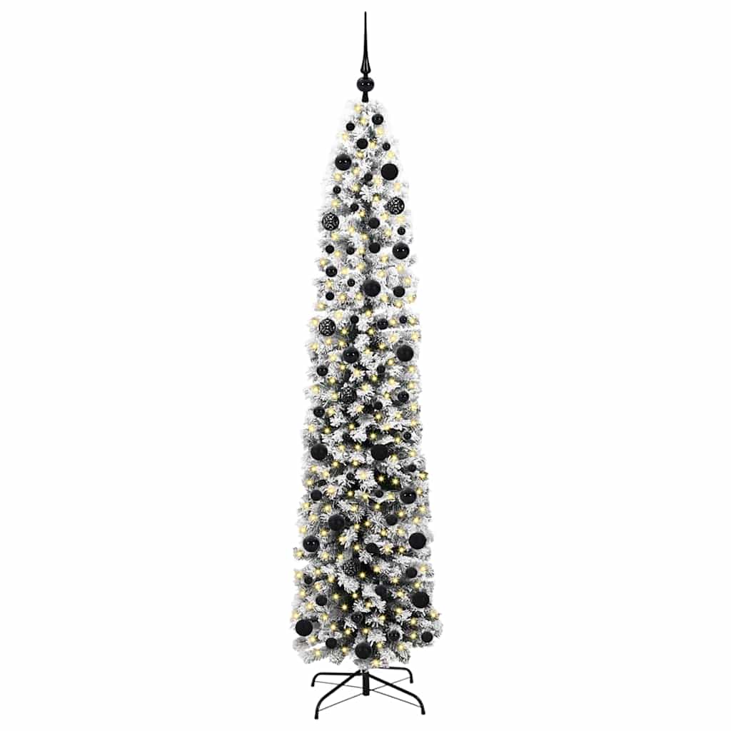 Kunstig juletre med 300 LED grønn 210 cm PVC og stål og plast