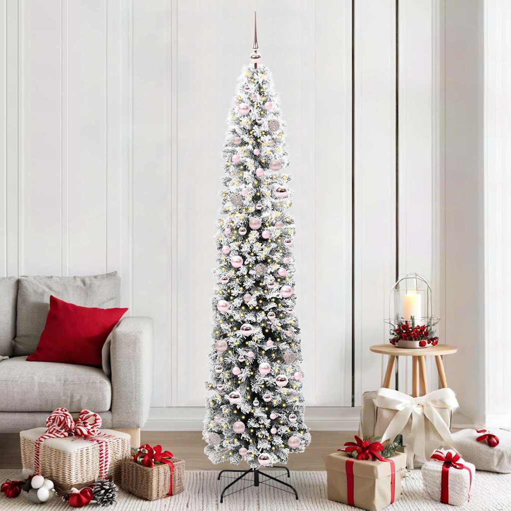 Kunstig juletre med 300 LED grønn 210 cm PVC og stål og plast
