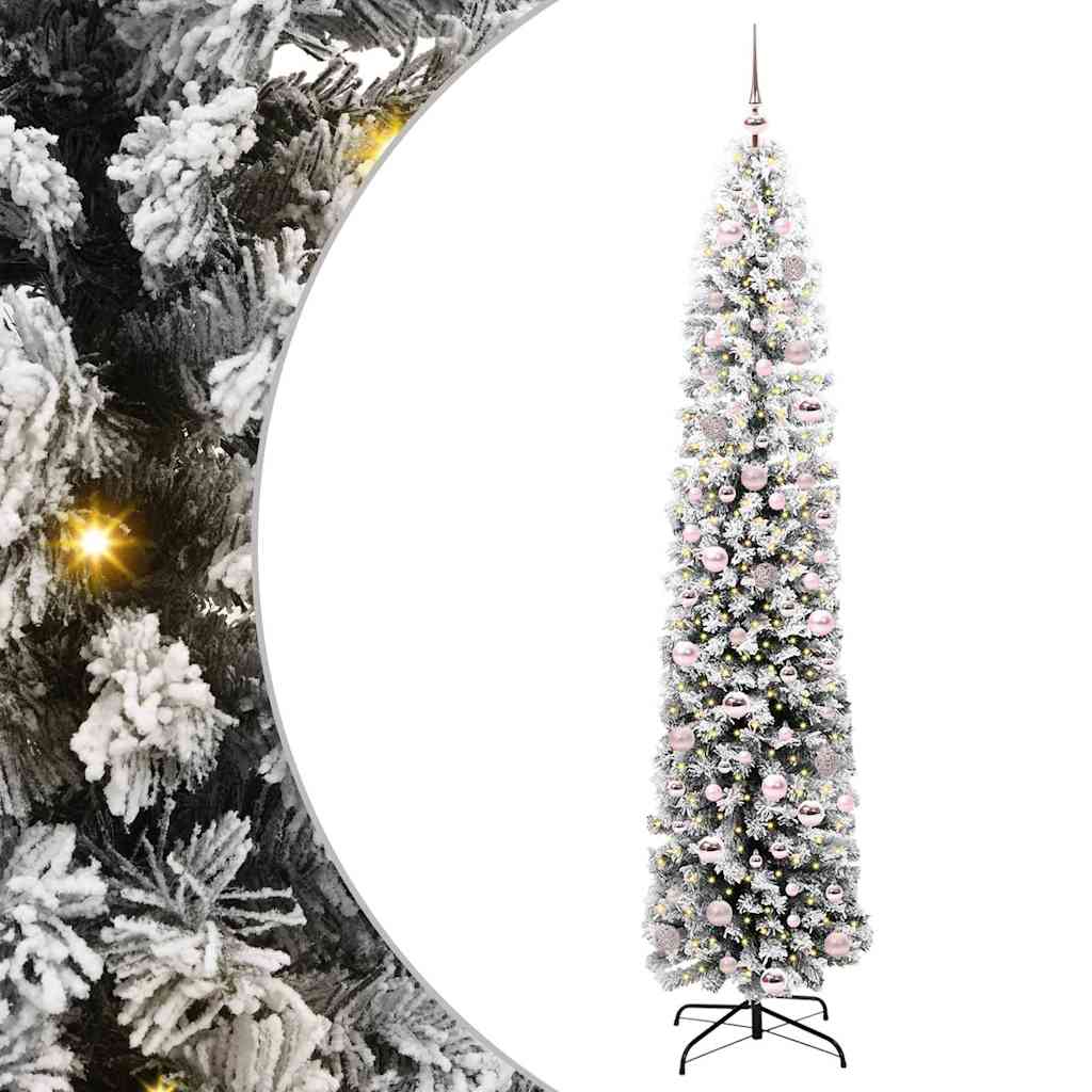 Kunstig juletre med 300 LED grønn 210 cm PVC og stål og plast