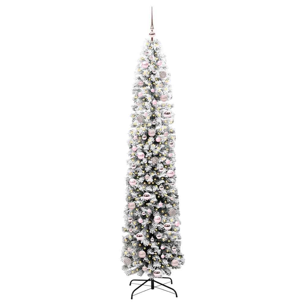 Kunstig juletre med 300 LED grønn 210 cm PVC og stål og plast