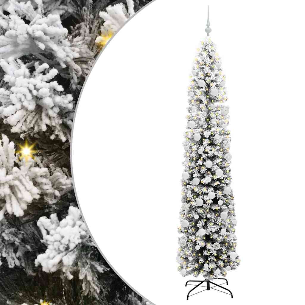 Kunstig juletre med 300 LED grønn 210 cm PVC og stål og plast