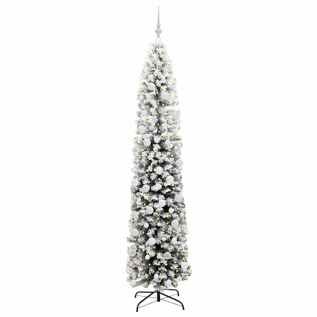 Kunstig juletre med 300 LED grønn 210 cm PVC og stål og plast