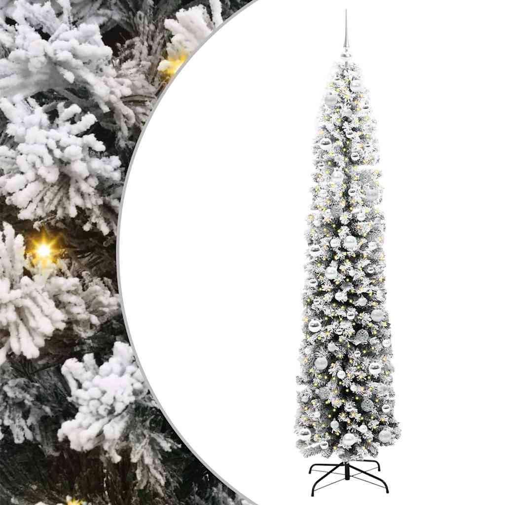 Kunstig juletre med 300 LED grønn 210 cm PVC og stål og plast
