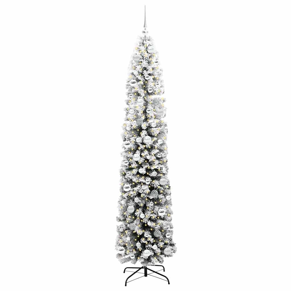 Kunstig juletre med 300 LED grønn 210 cm PVC og stål og plast