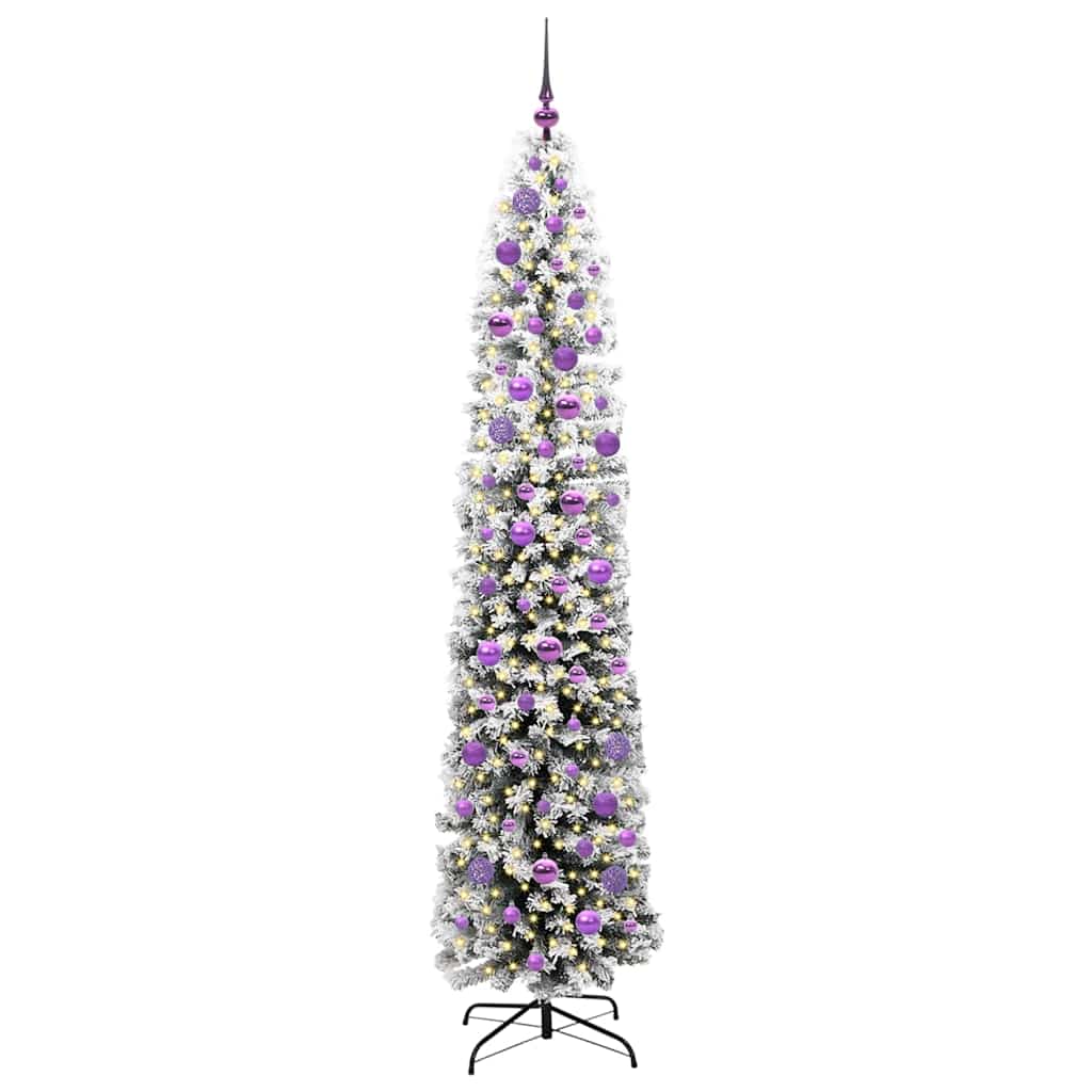 Kunstig juletre med 300 LED grønn 210 cm PVC og stål og plast