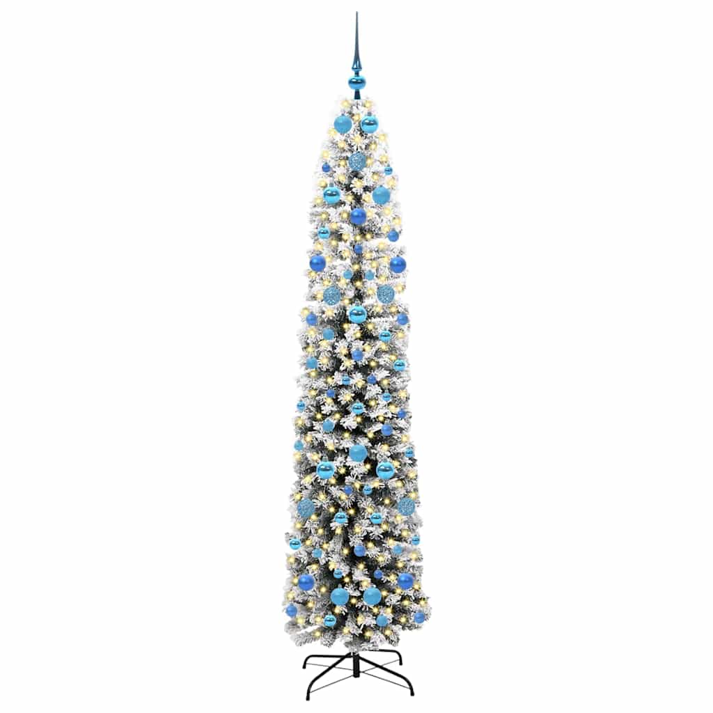 Kunstig juletre med 300 LED grønn 210 cm PVC og stål og plast