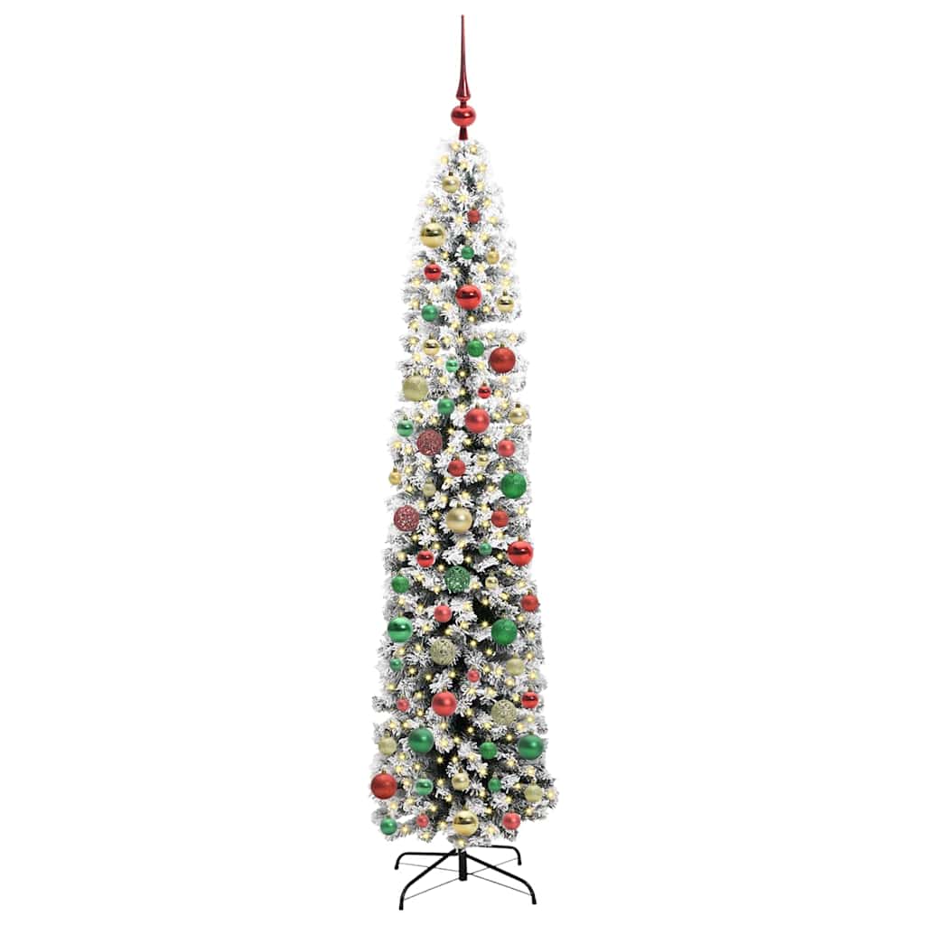 Kunstig juletre med 300 LED grønn 210 cm PVC og stål og plast