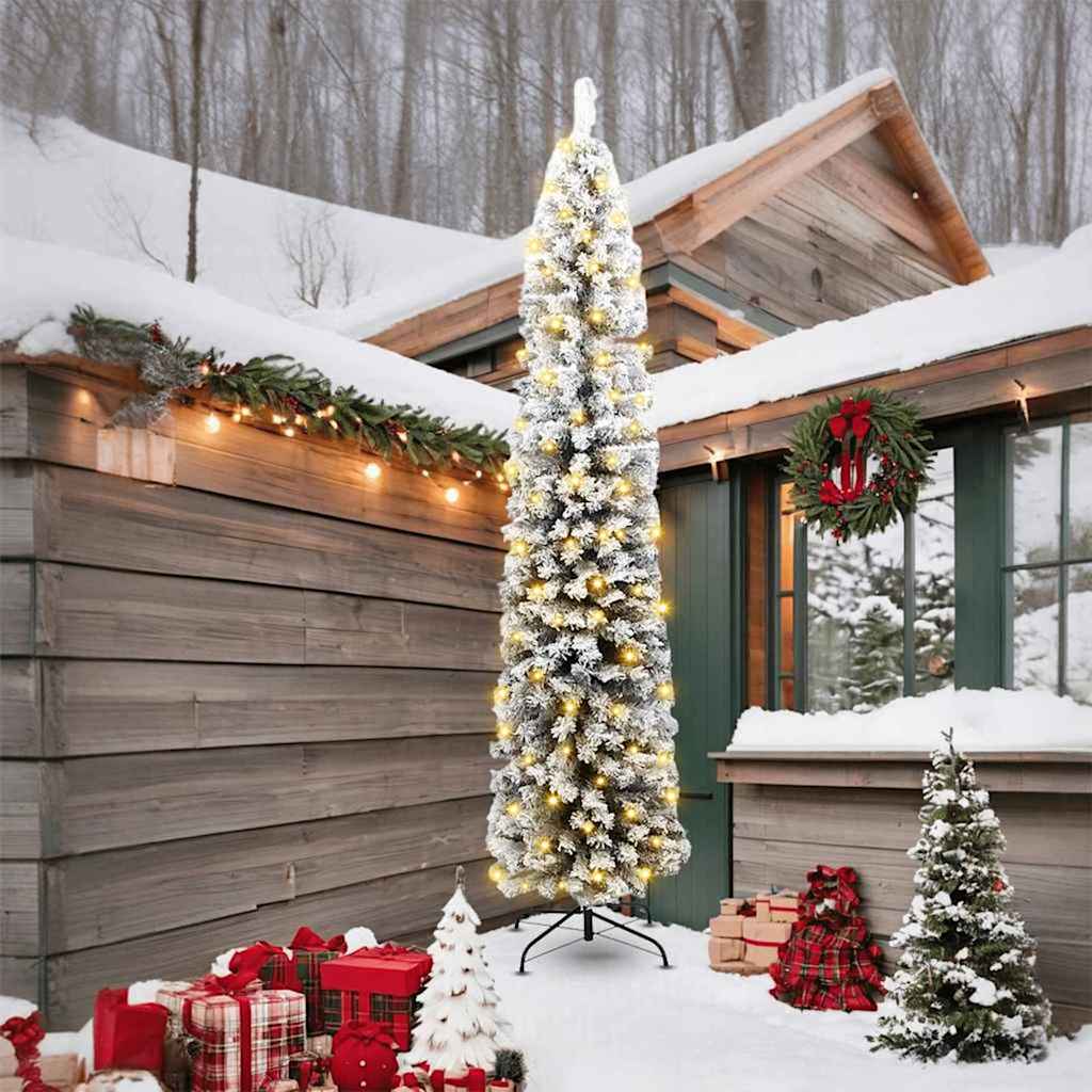 Kunstig juletre med 300 LED grønn 240 cm PVC og stål og plast
