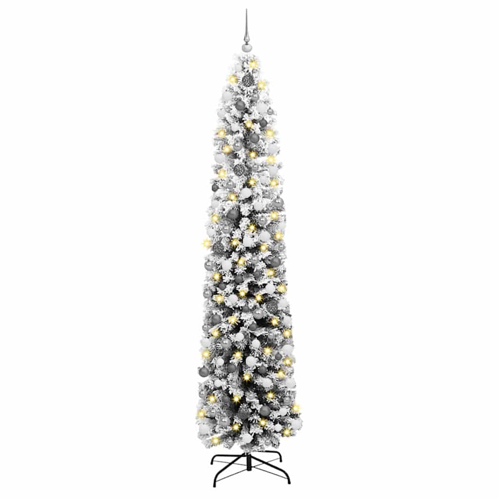 Kunstig juletre med 300 LED grønn 240 cm PVC og stål og plast