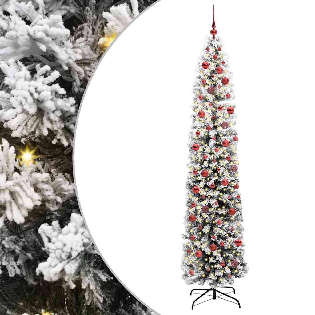 Kunstig juletre med 300 LED grønn 240 cm PVC og stål og plast