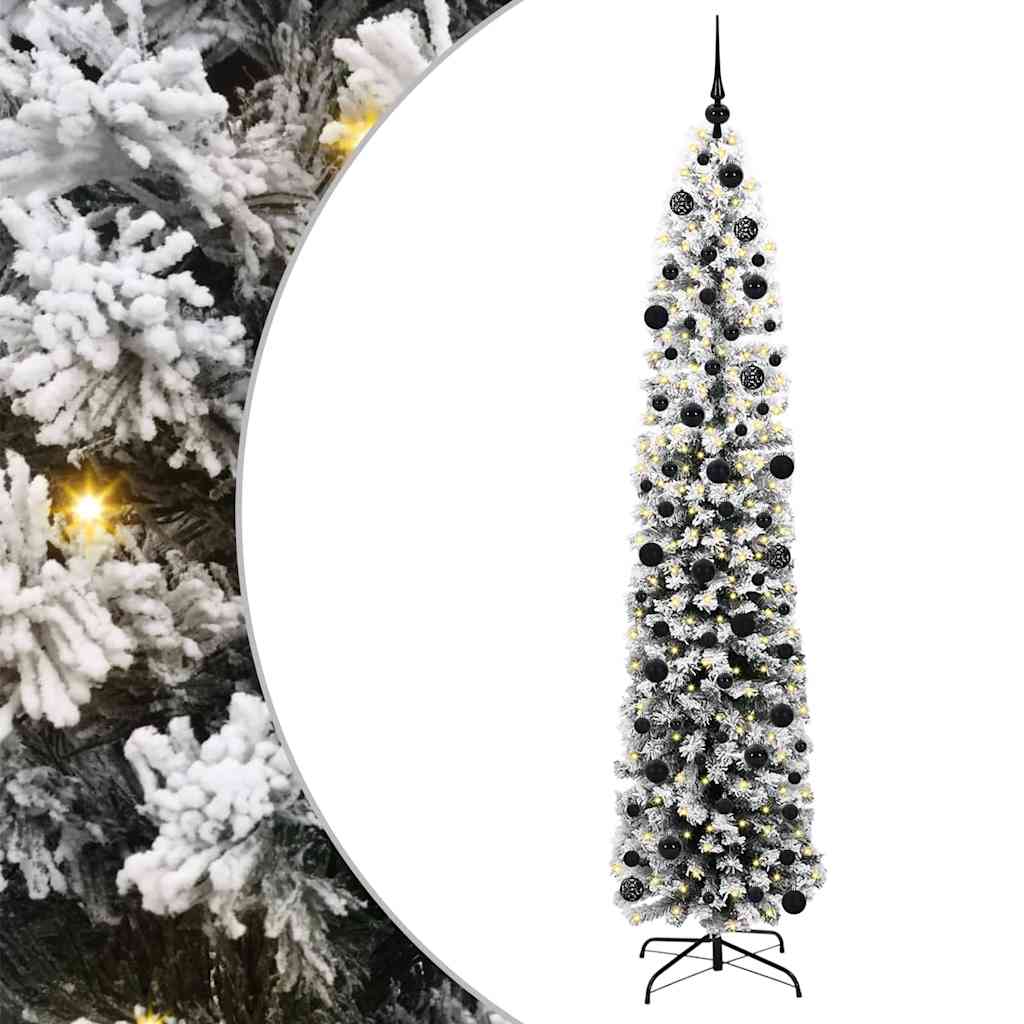 Kunstig juletre med 300 LED grønn 240 cm PVC og stål og plast vidaXL