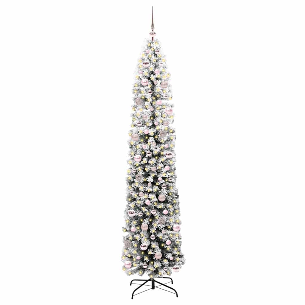 Kunstig juletre med 300 LED grønn 240 cm PVC og stål og plast