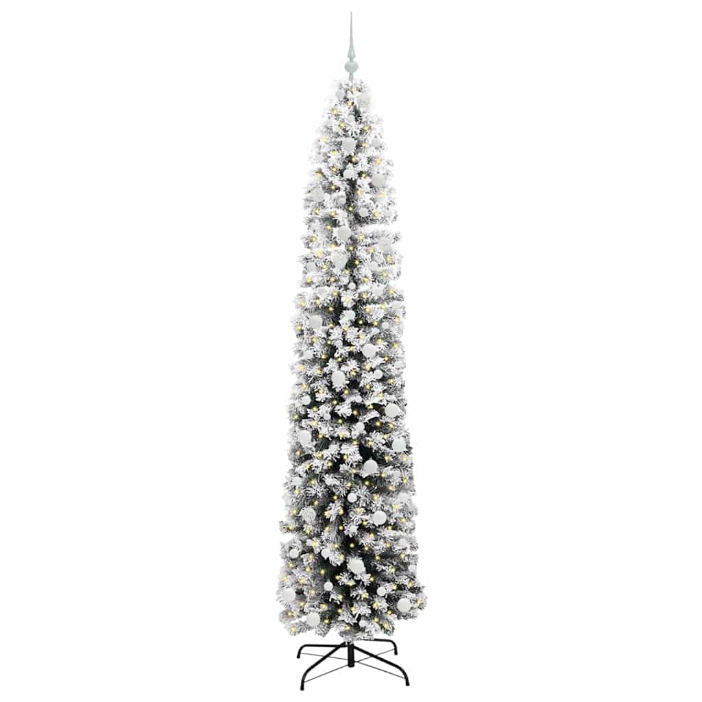 Kunstig juletre med 300 LED grønn 240 cm PVC og stål og plast