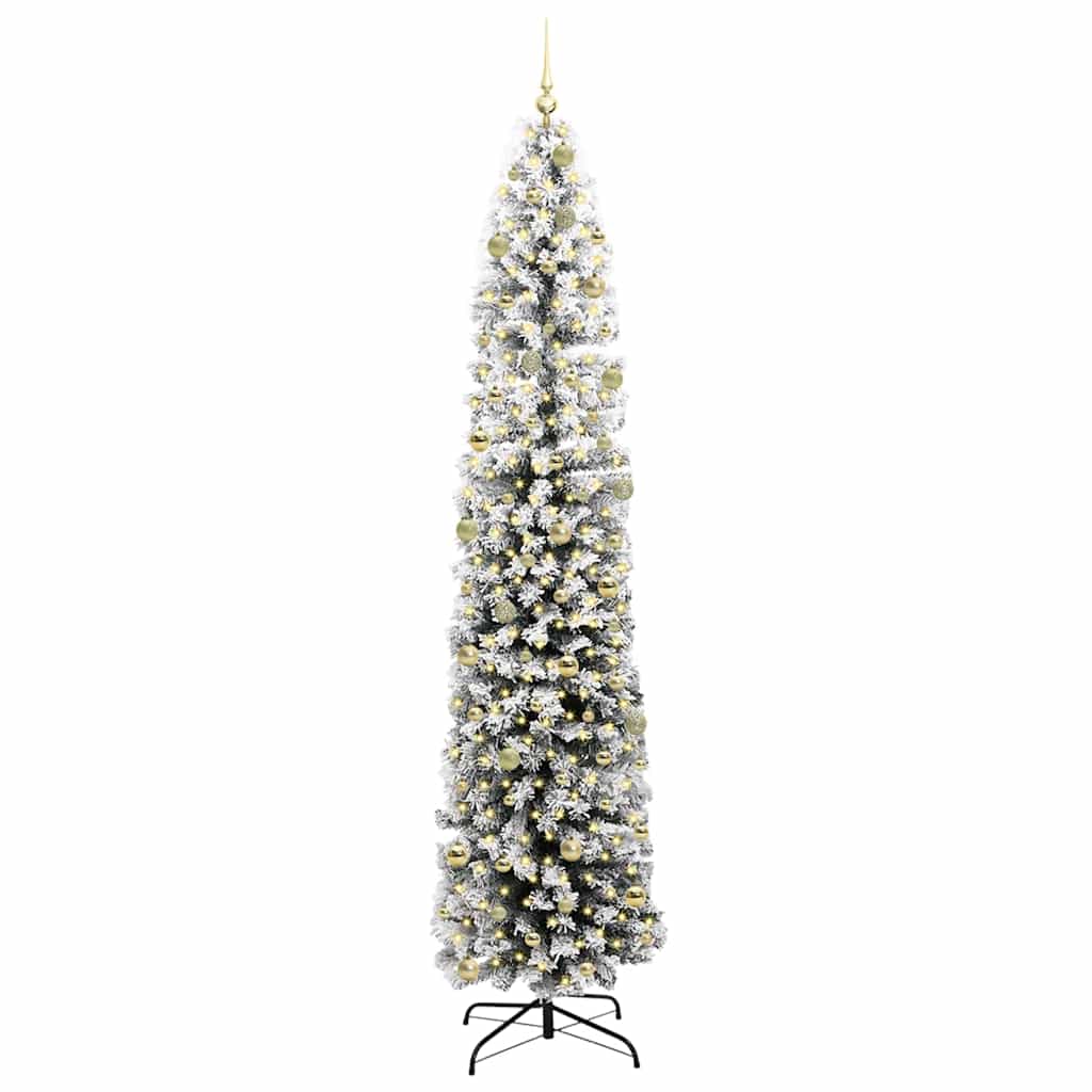 Kunstig juletre med 300 LED grønn 240 cm PVC og stål og plast